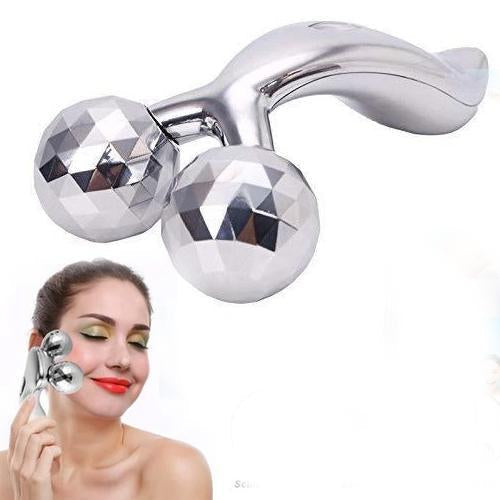 3D roller face massager for facial relaxation.