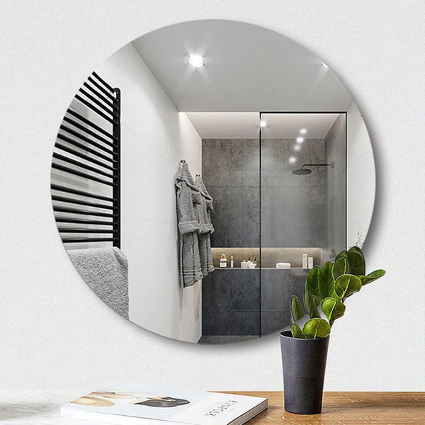 Plastic Round 3D Mirror Wall Stickers (1 Pc / 30x30 Cm)